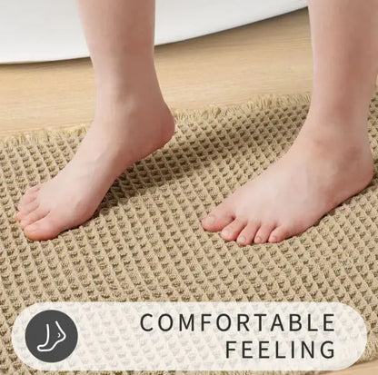 Home Fashion Waffle Bathroom Door Absorbent Carpet